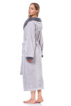 Dámský dlouhý župan 9145 - L&L sv.šedá-tm.šedá L