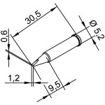 TOOLCRAFT KB-200 pájecí hrot dlátový, zahnutý Velikost hrotů 19.5 mm Délka hrotů 130 mm Obsah 1 ks