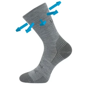 VOXX Ponožky slabé z merino OPTIMUS s ionty stříbra SVĚTLE ŠEDÉ 35-38 117762