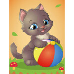 Antistresové omalovánky TSvetnoy TSvetnoy, X007e, Diamond painting - diamantové malování, 17 x 22 cm, Koťátko
