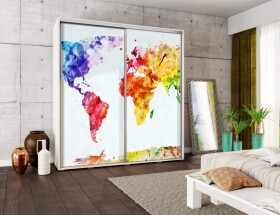 FRONTI Šatní skříň PENELOPA 205 Mapa světa 6997