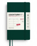 Týdenní plánovač Forest Green, Pocket A6 2027, Softcover, anglicky