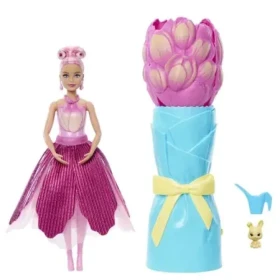 MATTEL Panenka Barbie Petal Pop JMF57 Květinové překvapení růžvoý tulipán