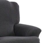 Super strečové potahy NIAGARA antracitová trojkřeslo s dřevěnými rukojeťmi (š. 160 - 200 cm)