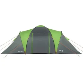 NILS Camp NC6431 Highland IV zelený/šedý / Rodinný stan / 4 osoby / 125+200+125 x 210 x 190 cm / vodní sloupec: 4000mm (5907695554403)