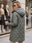 Dlouhá dámská prošívaná přechodová bunda, zelená, FashionStreet TY5863 S