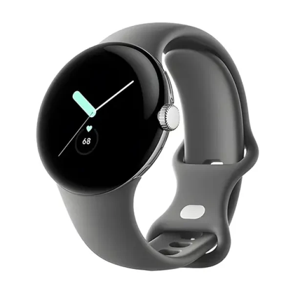 Google Pixel Watch LTE 41mm stříbrná, antracitový řemínek / Chytré hodinky / 1.2" AMOLED / 5ATM / LTE (GA04307-GB)