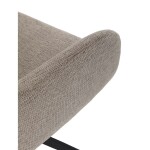 Židle jídelní, 180° otočný mechanismus, šedá voděodolná látka, černý kov