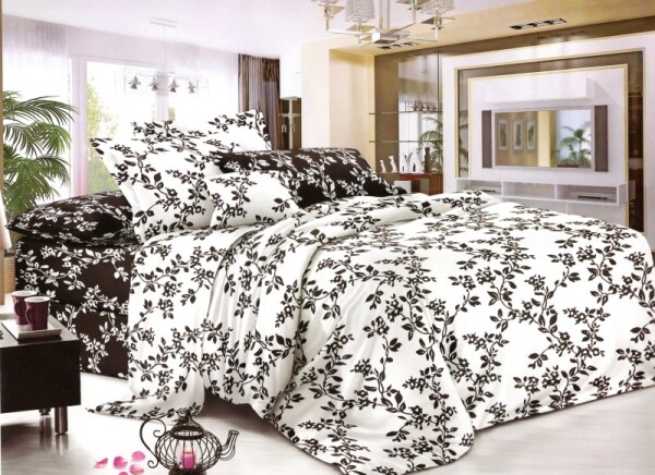 DumDekorace Bílé přehozy s květinovým vzorem Šířka: 160 cm | Délka: 200 cm 2ks 40x40 cm (standard zdarma) Šířka: 160 cm | Délka: 200 cm