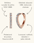 Elenys stříbrné pozlacené náušnice s krystaly Swarovski® 18K růžové zlato