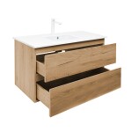 Koupelnová skříňka 2 zásuvková s umyvadlem SAT B-Way 99x50x45 cm dub mat BWAY2100OAKU4B2 BWAY2100OAKU4B2