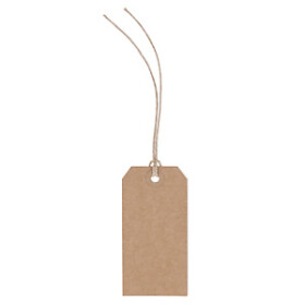 Kraftová visačka s lněnou šňůrkou, 125 × 63 mm