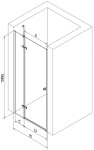 MEXEN - Roma Sprchové dveře Swing 105, transparent, chrom se stěnovým profilem 854-105-000-01-00