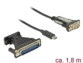 DeLock adaptér USB Type-C 1 x Sériový DB9 RS-232 + Adaptér DB25 (62904-DE)