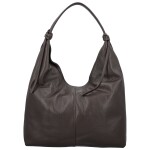 Trendy dámská kožená kabelka na rameno Anestis, tmavě hnědá