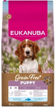 EUKANUBA Granule Grain Free Puppy Small Medium mořská ryba 12 kg / pro štěňata malých a středních plemen (1764-148812)