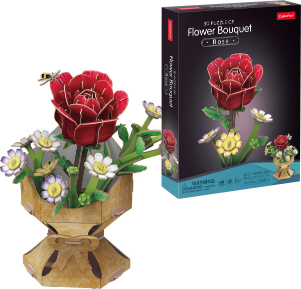 Puzzle 3D Kytice růže 120 dílků