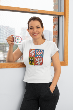 FansArena Dámské tričko David Pastrňák #88 Czech National Emblem 2025 White Velikost: XL