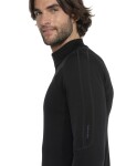Pánské merino tričko s dlouhým rukávem ICEBREAKER Mens 300 MerinoFine Polar LS Half Zip, Black velikost: XL