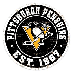 Mustang Cedule Pittsburgh Penguins NHL 22" Round Distressed Logo