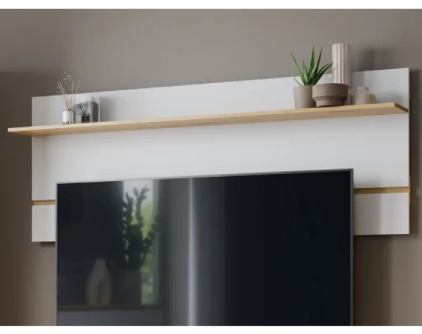 Nástěnný panel s policí Foggia 188 cm, dub artisan/bílá