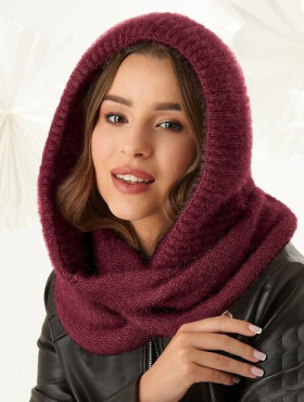 Dámská kapuce s komínem 48-495 Vínová - AJS UNI vínová