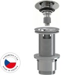 CERANO Umyvadlová výpusť - 5/4“ click-clack s přepadem - neuzavíratelná - plast - 67/82mm - chrom