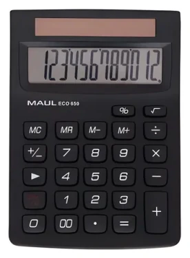 Maul ECO 650 černá / Kalkulačka / stolní / 12místná / solární napájení (7268690)