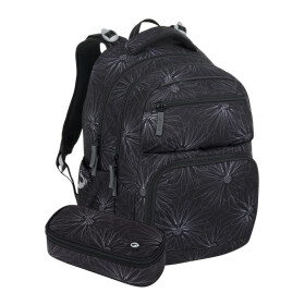 Bagmaster ZIPSTER 25 A studentský set – černý s bílými květy Černá 30 l 191813