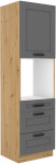 Vysoká skříňka pro vestavnou troubu Luna 60 DPS-210 3S 1F - Prmeium Box Barva korpusu: Dub artisan, Barva dvířek: Dust Grey