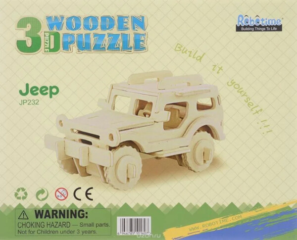 Dřevěné 3D puzzle Jeep