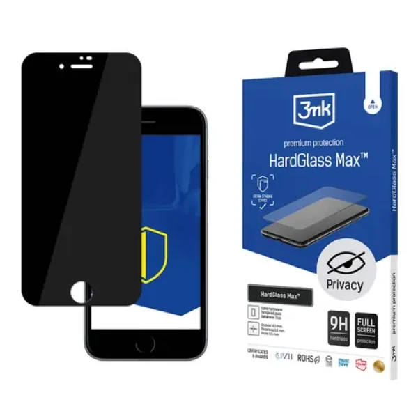 3mk HardGlass MAX Privacy / Ochranné sklo / Apple iPhone 7/8 / 9H / Privacy filtr