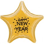 Balónek fóliový Happy NEW YEAR zlatá hvězda balonky.cz Balónek fóliový Happy NEW YEAR zlatá hvězda balonky.cz