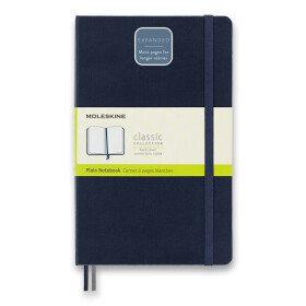 Zápisník Moleskine Expanded - tvrdé desky, L, čistý - modrý
