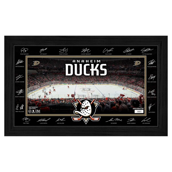 Highland Mint Fotografie Anaheim Ducks NHL Limited Edition 2026–27 Facsimile Signature 12" x 20" Rink Framed