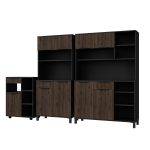 Sestava Monza Barva korpusu: Černá, Barva dvířek: Ořech okapi