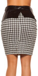 Sexy KouCla pencilskirt w.peplum a.houndstooth barva blackwhite velikost