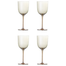 Bloomingville Sklenice na víno Aston Wine – set 4 ks, hnědá barva, sklo, 350 ml