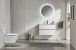 CERANO - Koupelnová skříňka Velora - bílá matná, úchytka chrom + keramické umyvadlo Todo - 71x55x46,5 CER-664870