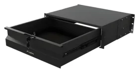 Lanberg Výsuvná police do racku 360 mm černá / Rack police / 19" / 3U / nosnost 90 kg / 4bodová montáž (AK-2003-B)