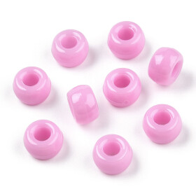 Akrylové korálky - pony beads - světle fialové - 6 x 9 mm - 10 ks