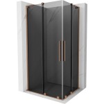 MEXEN/S - Velar L Duo sprchový kout, posuvné dveře 100 x 90, grafit, měď kartáčovaná 871-100-090-02-43-65