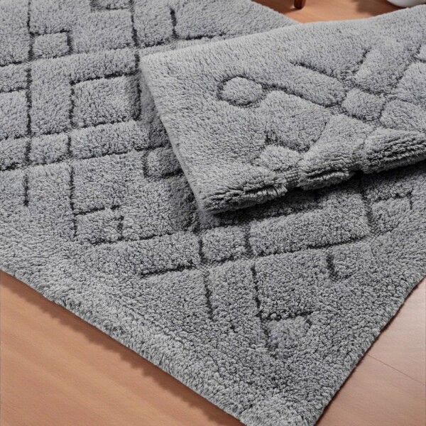 DumDekorace Sada bavlněných koupelnových koberců BOSTON 12 - šedá Šířka: 60 cm | Délka: 100 cm