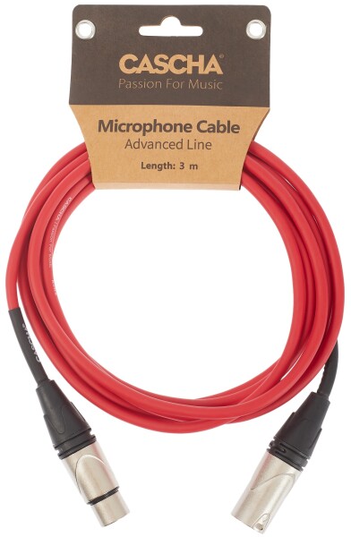 Cascha Advanced Line Mic Cable Red 3m