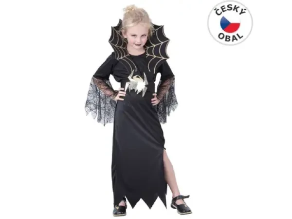 MaDe 82491 - Kostým na karneval - Černá královna, 130-140 cm