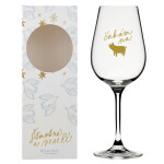 Bella Rose Sklenice na víno Čakám na zlaté prasiatko + vánoční krabička SK, čirá barva, sklo, 350 ml