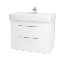 Dřevojas - Koupelnová skříňka Q MAX SZZ2 80 - N01 Bílá lesk / Úchytka T02 / L01 Bílá vysoký lesk 60193B