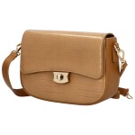 Módní dámská koženková crossbody kabelka Farida, camel