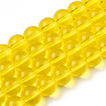 Skleněné korálky - průsvitné - světle žluté - ∅ 4 mm - 10 ks