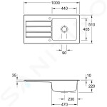 VILLEROY & BOCH - Architectura Keramický dřez 1000x510 mm s odtokem, CeramicPlus, alpská bílá 336002R1